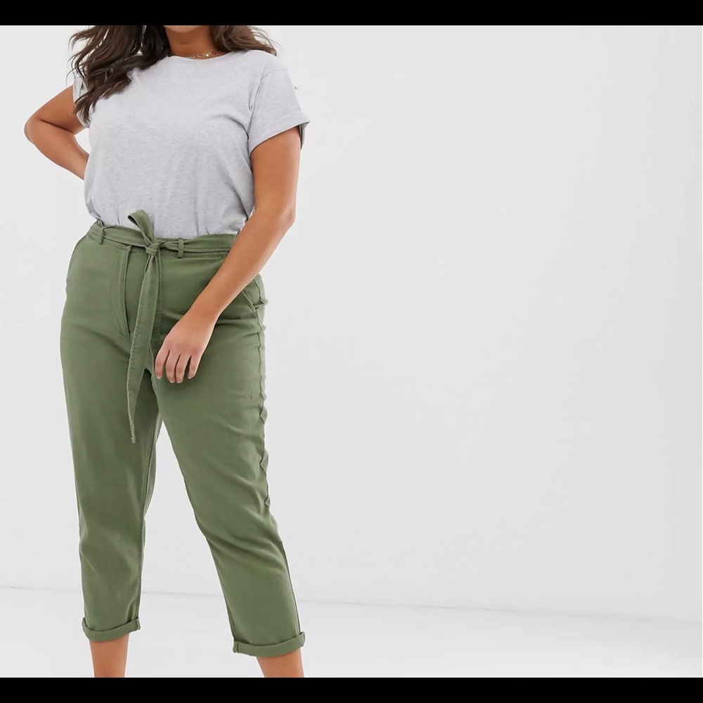 ASOS Curve soft twill tie waist trouser us 14 L32